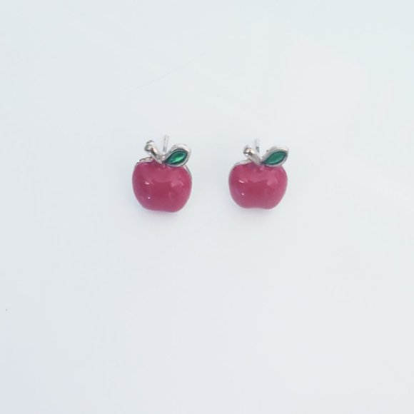 Apple Silver Earrings - Picture 1 of 1